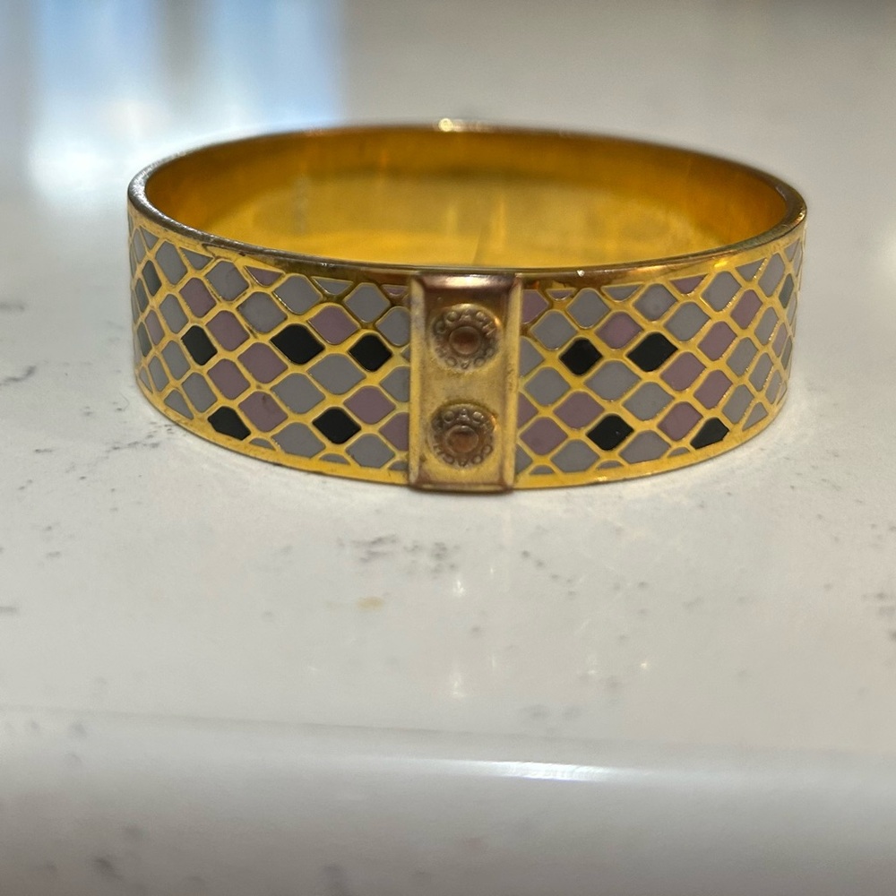 Coach gold & lavender Enamel Bracelet